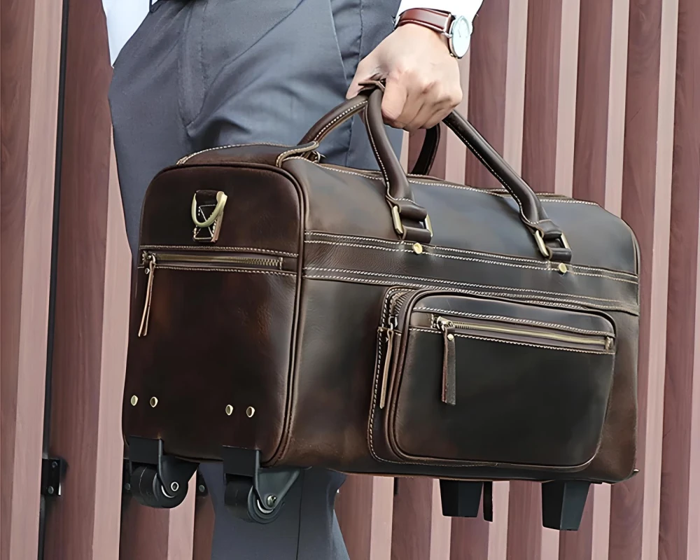 leather carry on bag for men